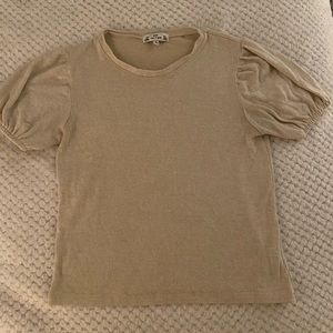 Cream colored soft short sleeve top